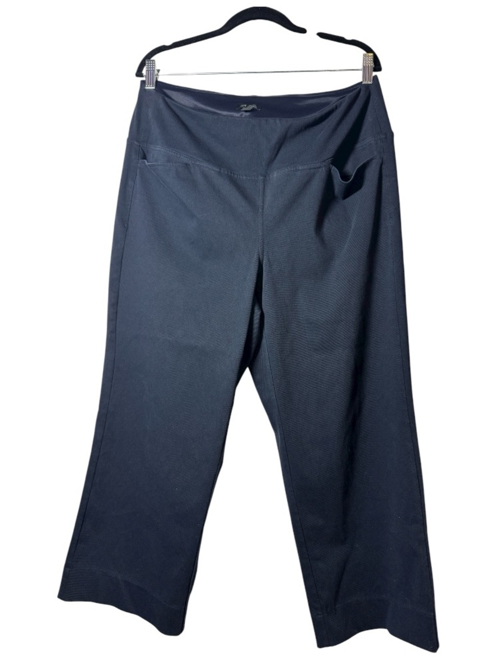J.Jill Navy Knit Cropped Wide Leg Pull-On Pants XL